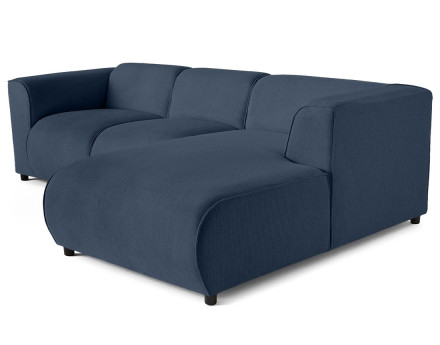 Canapé modulable d'angle droit 4 places en tissu texturé Suaro