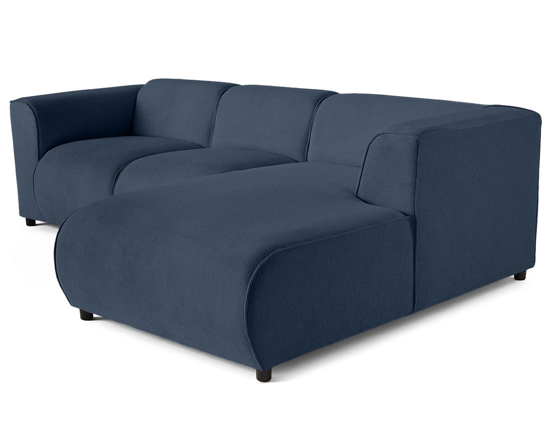Canapé modulable d'angle droit 4 places en tissu texturé Suaro