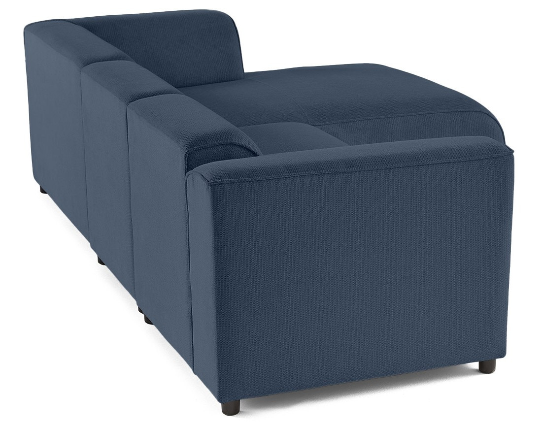 Canapé modulable d'angle droit 4 places en tissu texturé Suaro