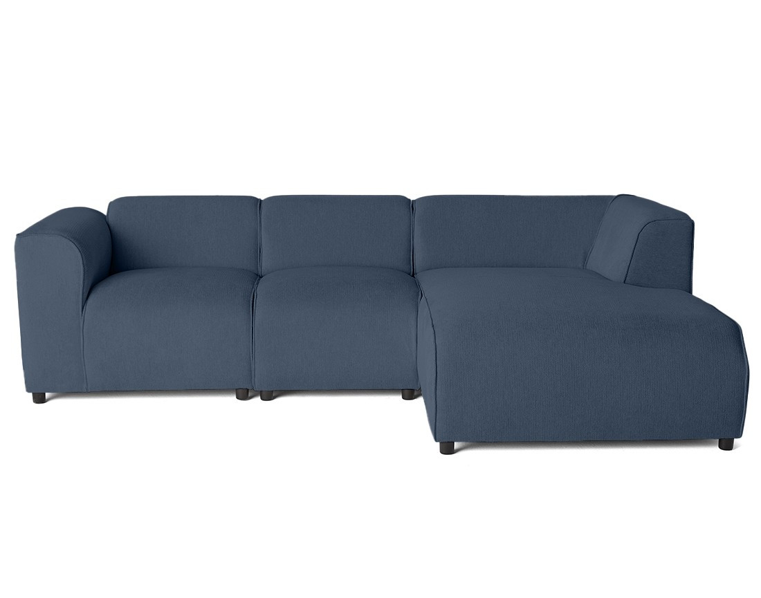 Canapé modulable d'angle droit 4 places en tissu texturé Suaro