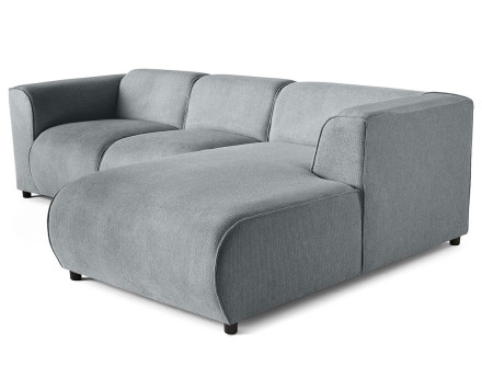 Canapé modulable d'angle droit 4 places en tissu texturé Suaro