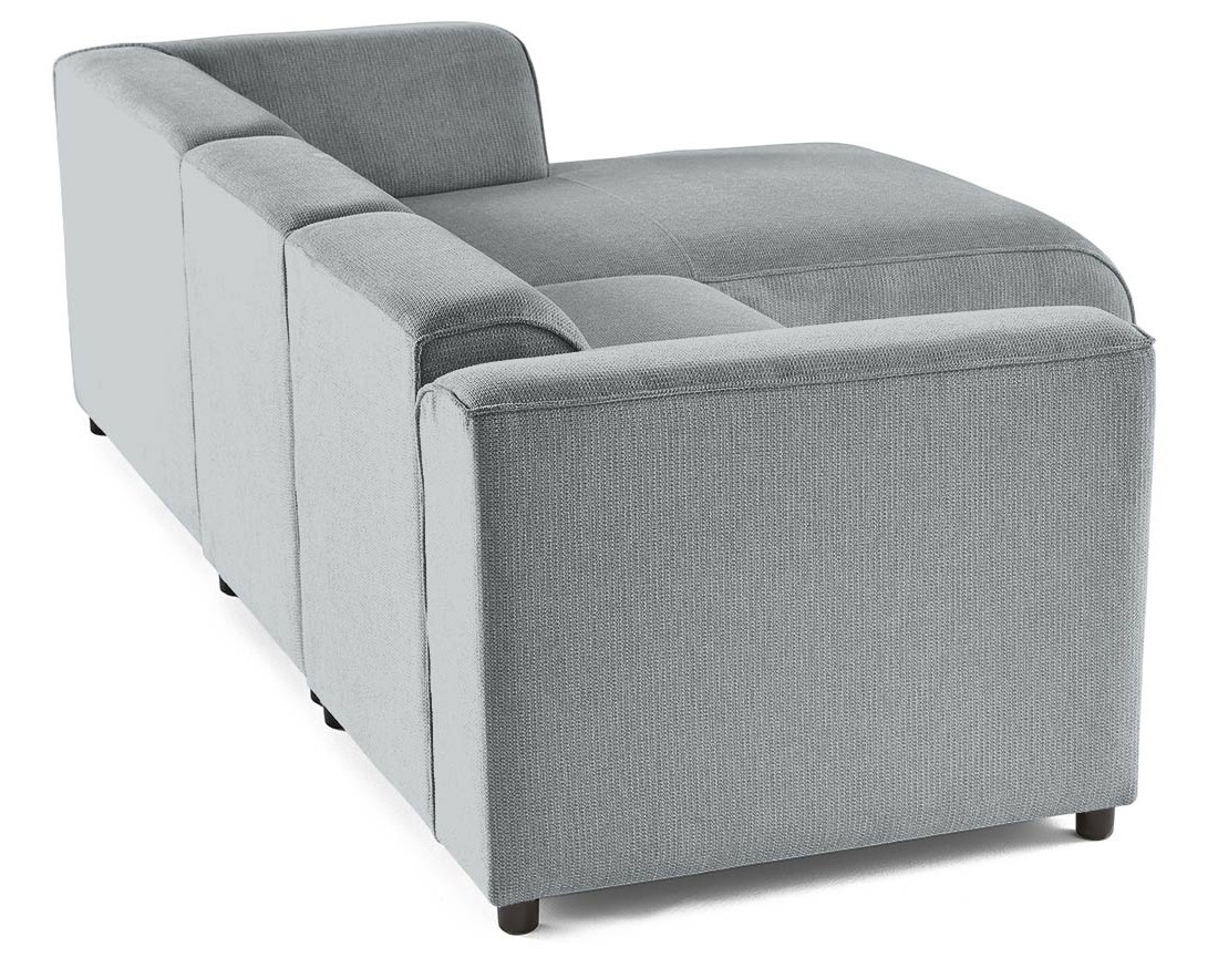 Canapé modulable d'angle droit 4 places en tissu texturé Suaro Canapé modulable d'angle droit 4 places en tissu texturé Suaro