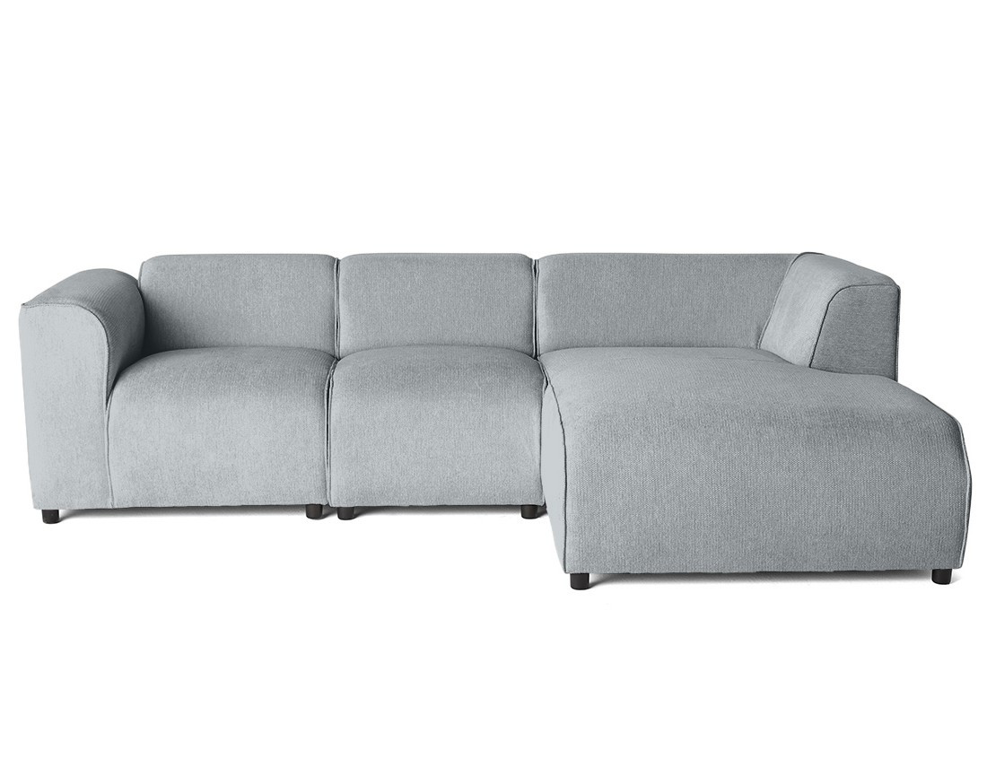 Canapé modulable d'angle droit 4 places en tissu texturé Suaro Canapé modulable d'angle droit 4 places en tissu texturé Suaro