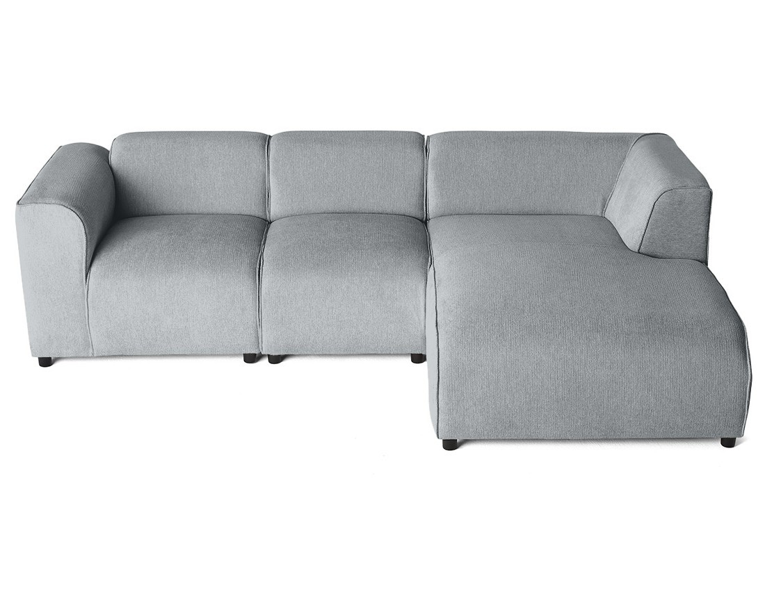 Canapé modulable d'angle droit 4 places en tissu texturé Suaro Canapé modulable d'angle droit 4 places en tissu texturé Suaro