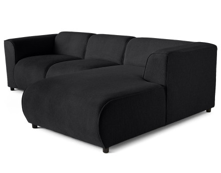 Canapé modulable d'angle droit 4 places en tissu texturé Suaro