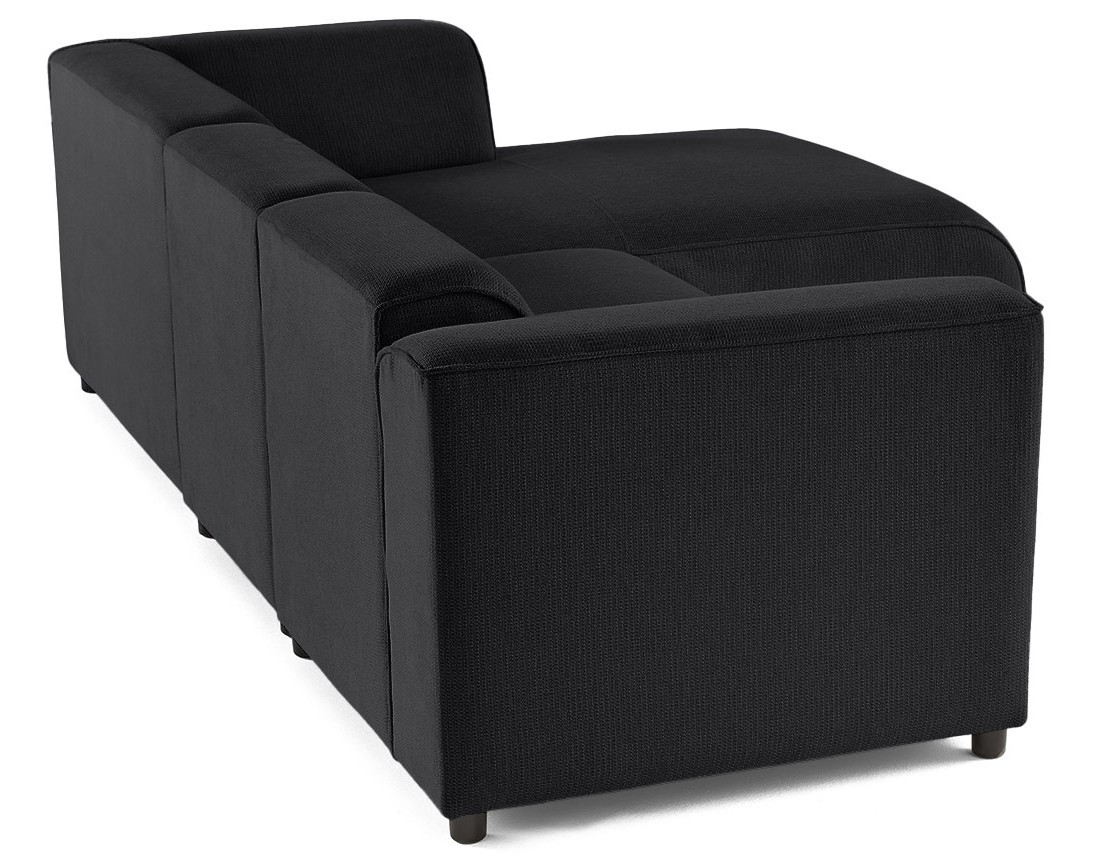 Canapé modulable d'angle droit 4 places en tissu texturé Suaro Canapé modulable d'angle droit 4 places en tissu texturé Suaro