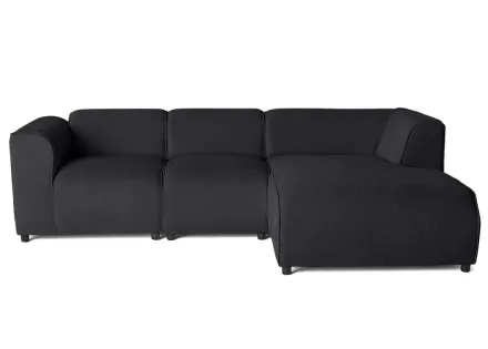 Canapé modulable d'angle droit 4 places en tissu texturé Suaro