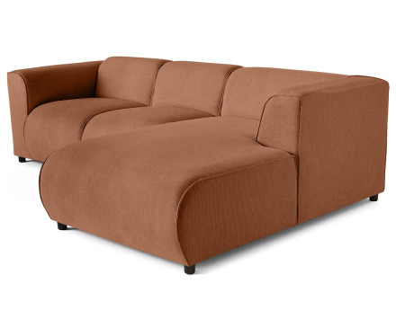 Canapé modulable d'angle droit 4 places en tissu texturé Suaro