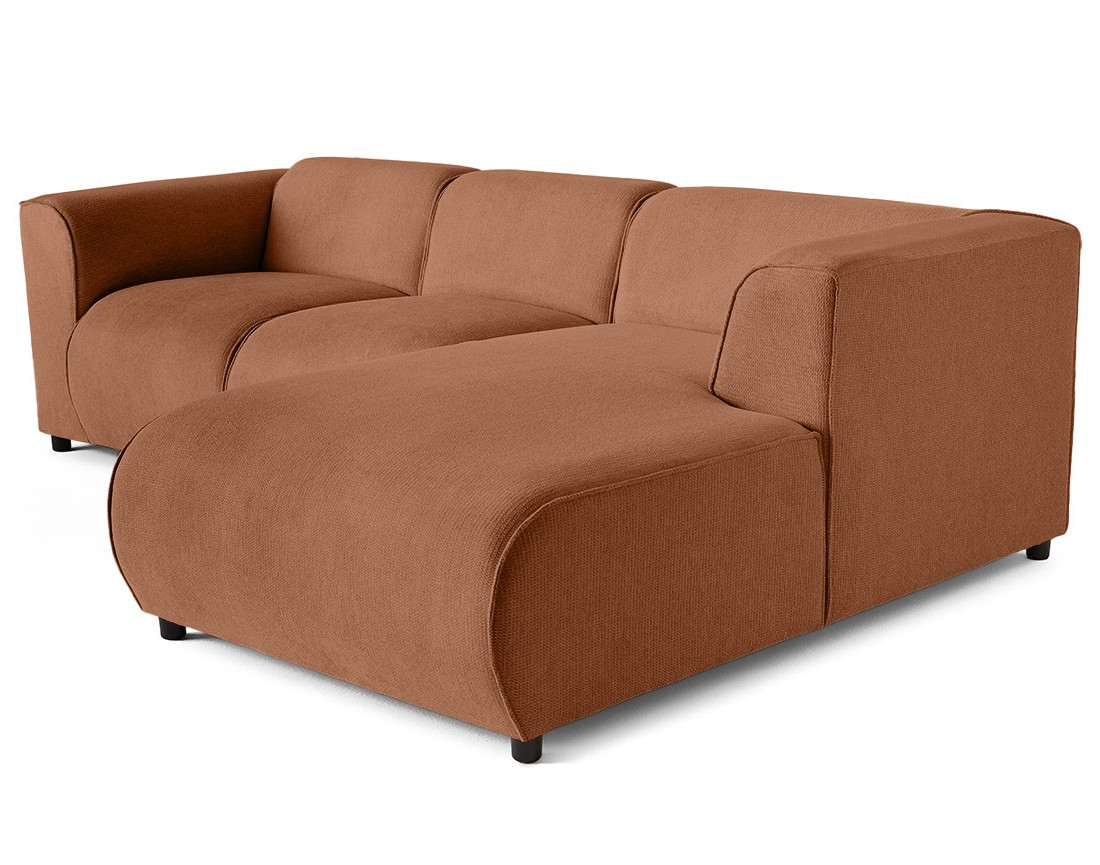 Canapé modulable d'angle droit 4 places en tissu texturé Suaro