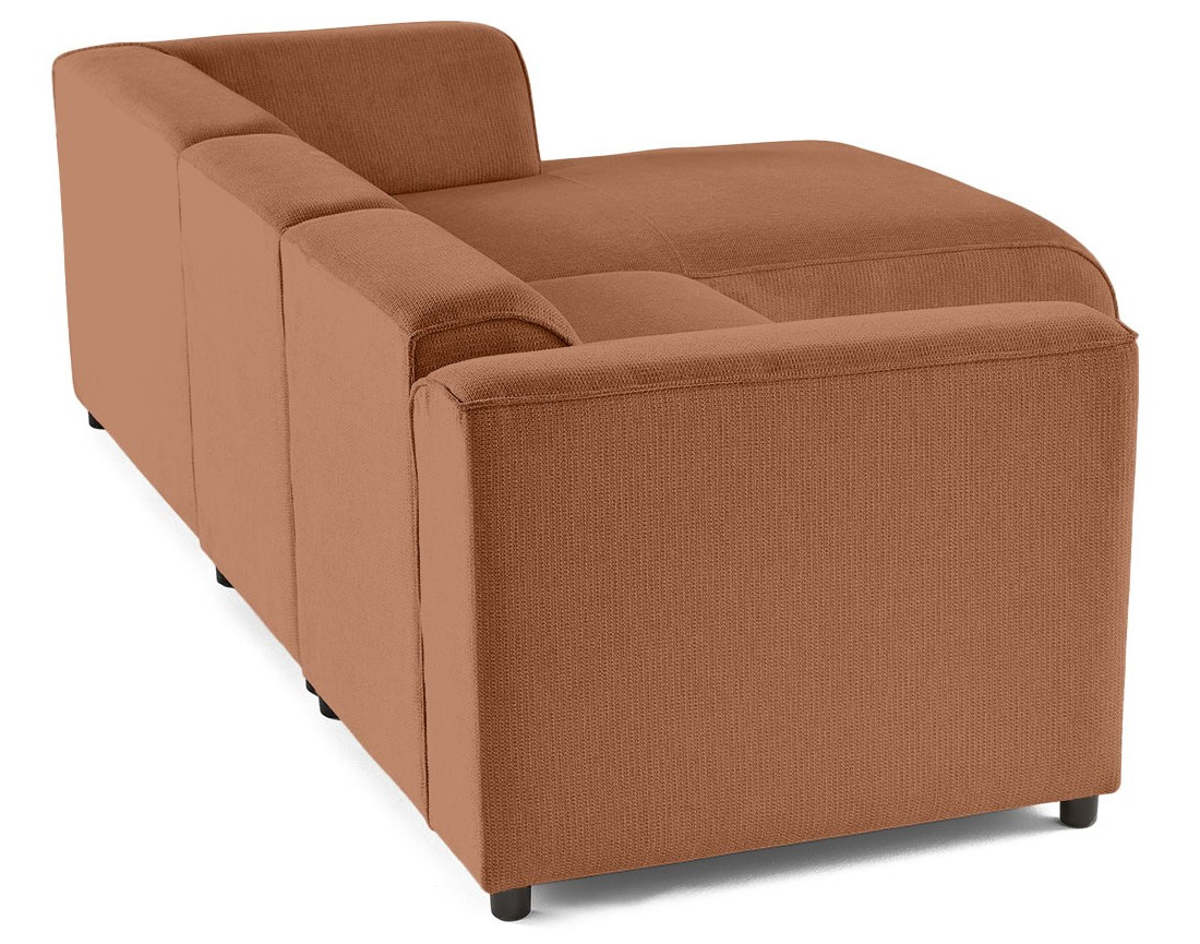 Canapé modulable d'angle droit 4 places en tissu texturé Suaro