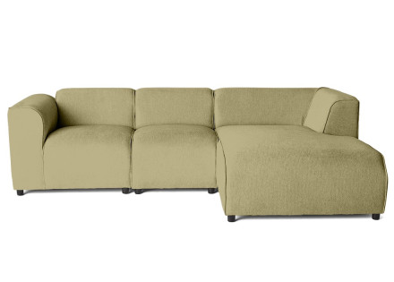Canapé modulable d'angle droit 4 places en tissu texturé Suaro