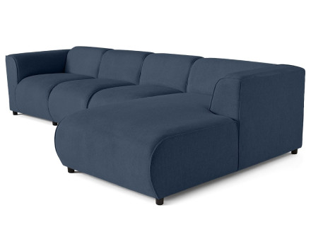 Canapé modulable d'angle droit 5 places en tissu texturé Suaro