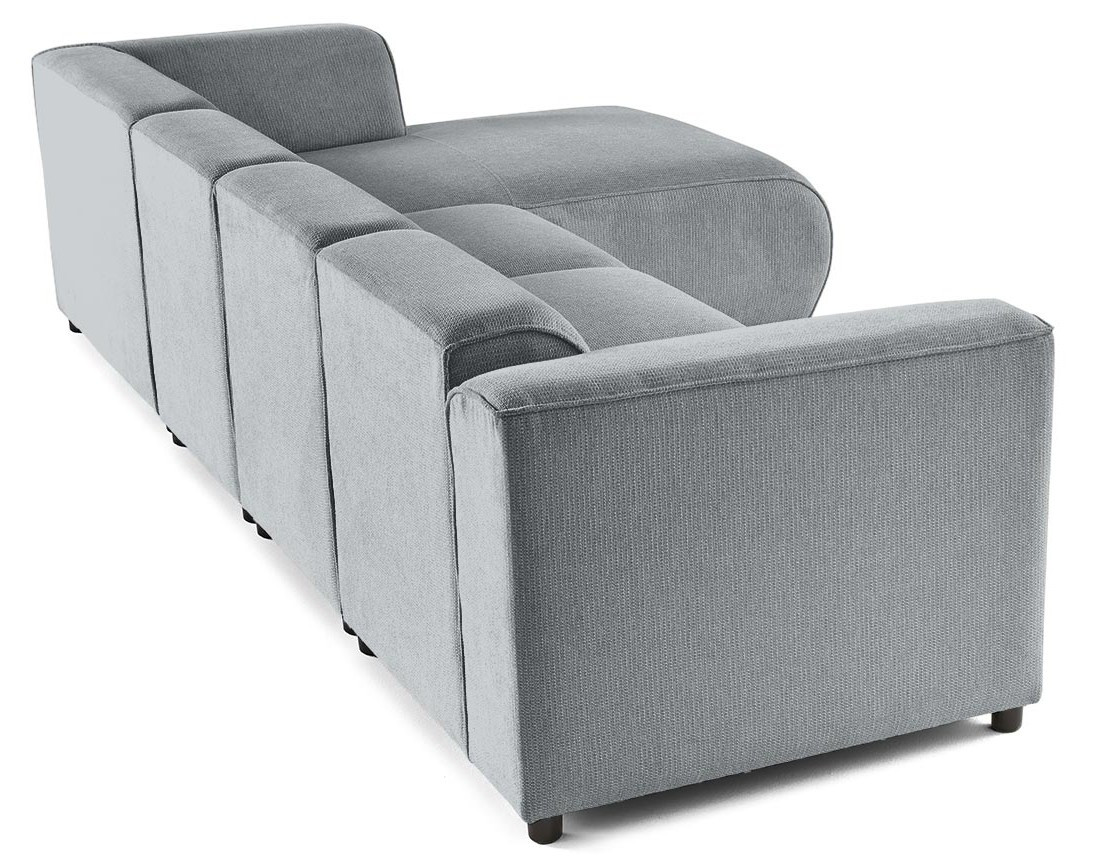 Canapé modulable d'angle droit 5 places en tissu texturé Suaro Canapé modulable d'angle droit 5 places en tissu texturé Suaro