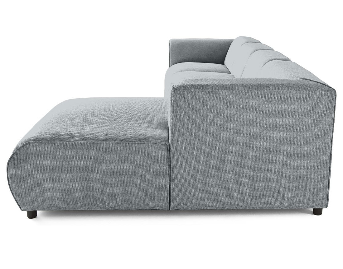 Canapé modulable d'angle droit 5 places en tissu texturé Suaro Canapé modulable d'angle droit 5 places en tissu texturé Suaro