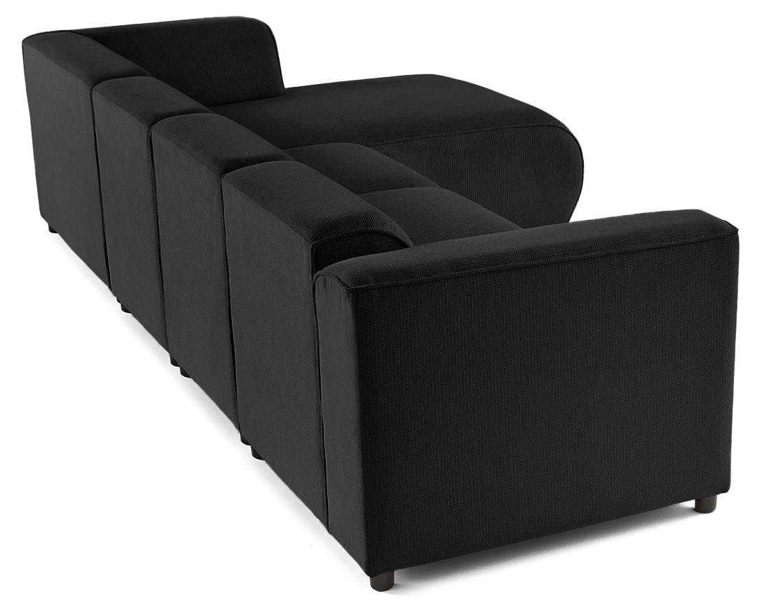 Canapé modulable d'angle droit 5 places en tissu texturé Suaro Canapé modulable d'angle droit 5 places en tissu texturé Suaro