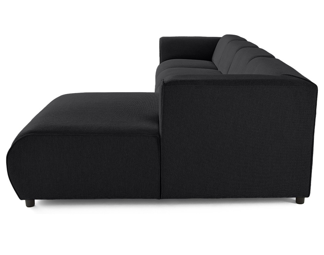 Canapé modulable d'angle droit 5 places en tissu texturé Suaro Canapé modulable d'angle droit 5 places en tissu texturé Suaro