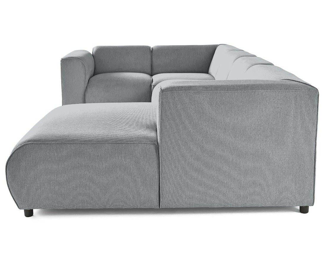 Canapé modulable panoramique d'angle gauche 7 places en tissu texturé Suaro Canapé modulable panoramique d'angle gauche 7 places en tissu texturé Suaro