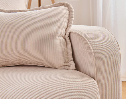 Canapé d'angle gauche 4 places en velours côtelé