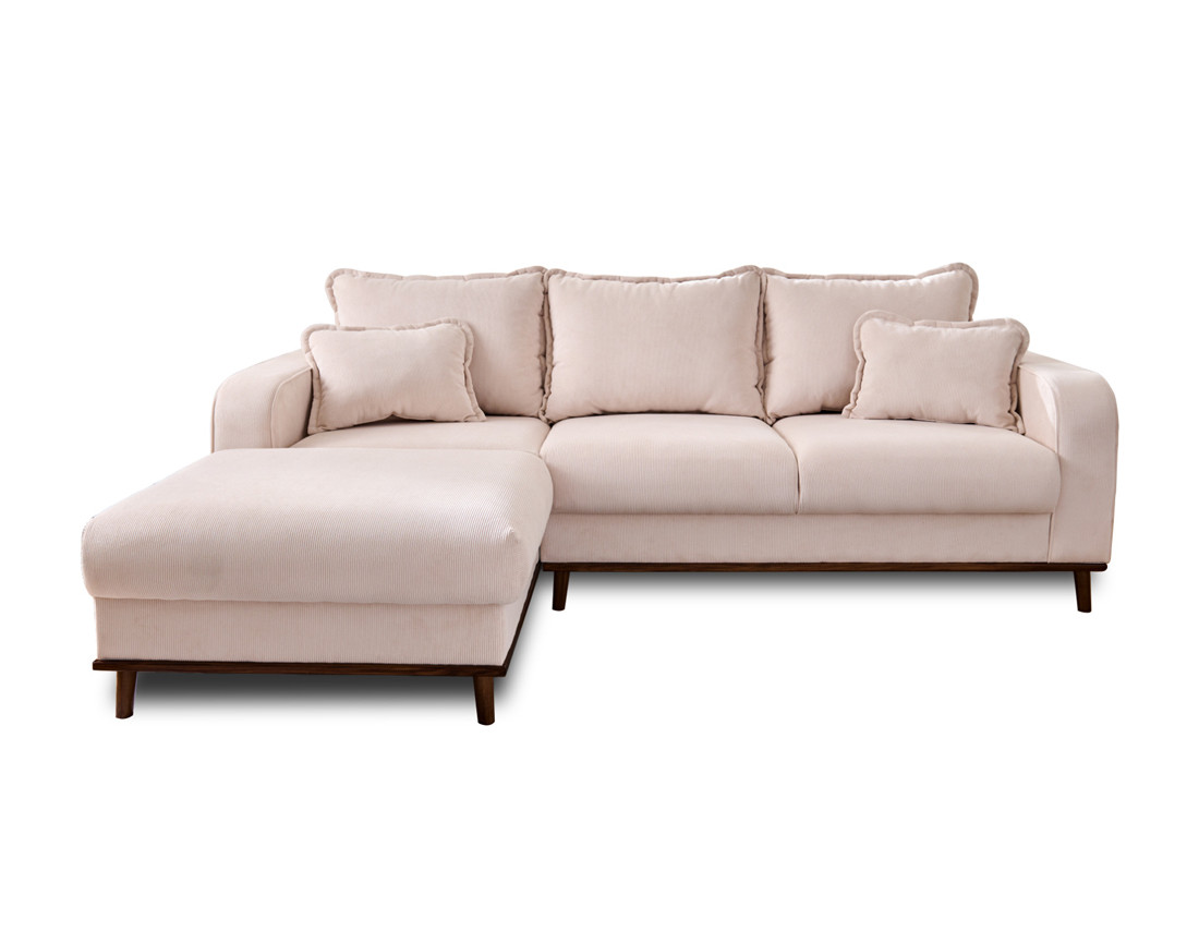 Canapé d'angle gauche 4 places en velours côtelé Canapé d'angle gauche 4 places en velours côtelé