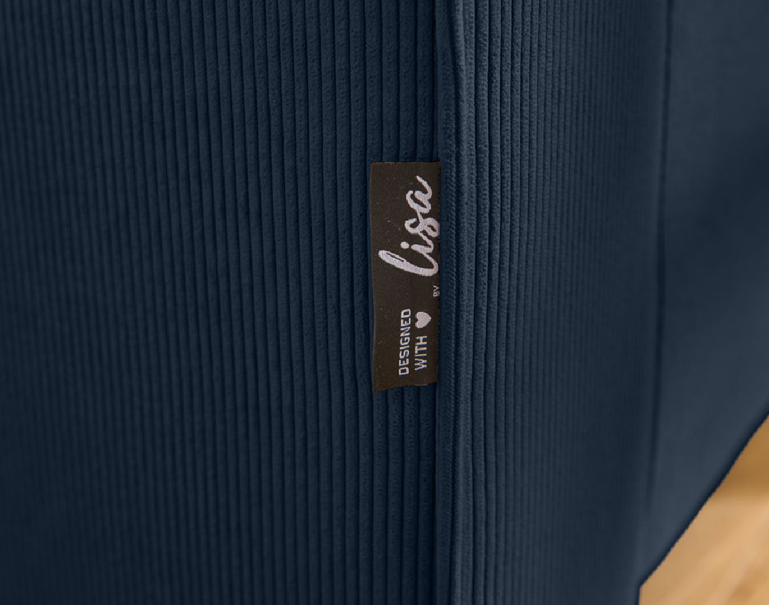 Canapé d'angle droit 4 places en velours côtelé Albane