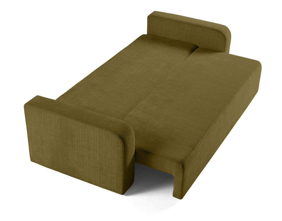 Canapé droit 3 places convertible avec coffre en velours texturé Miro