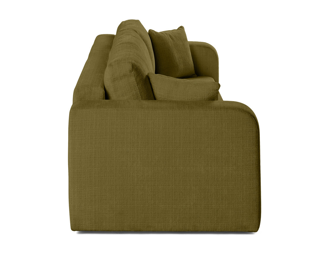 Canapé droit 3 places convertible avec coffre en velours texturé Miro