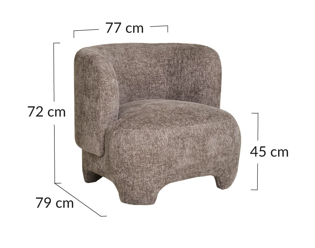 Fauteuil en tissu texturé Olbia
