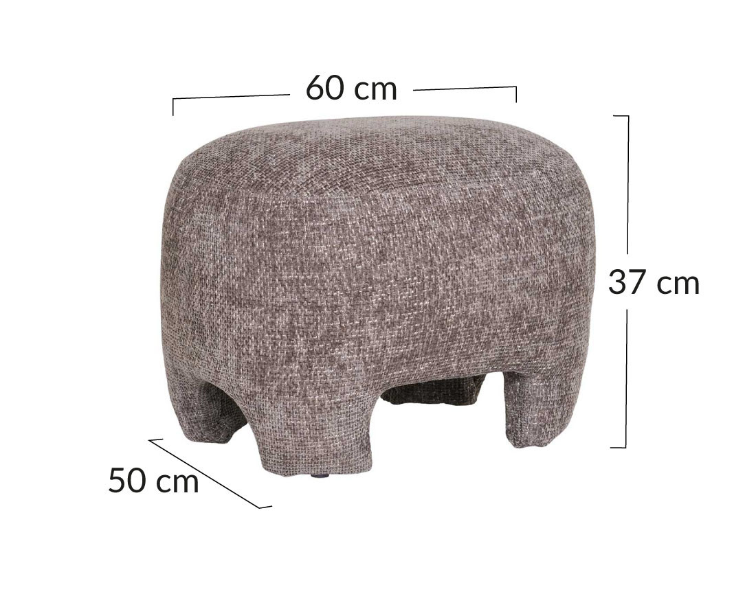 Pouf en tissu texturé Olbia