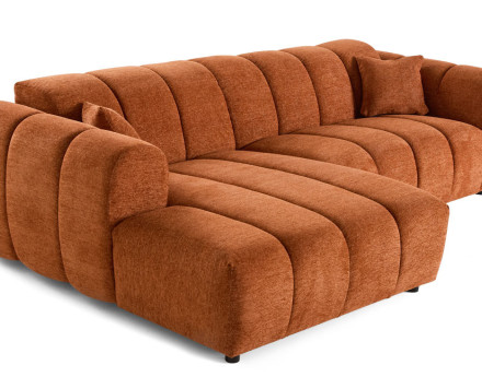 Canapé d'angle gauche 4 places en tissu texturé Curtis