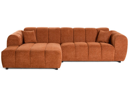 Canapé d'angle gauche 4 places en tissu texturé Curtis