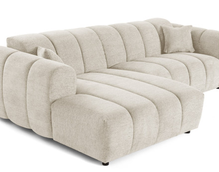 Canapé d'angle gauche 4 places en tissu texturé Curtis