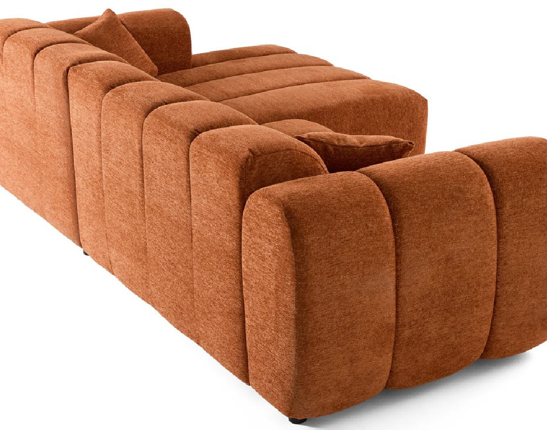 Canapé d'angle droit 4 places en tissu texturé Curtis Canapé d'angle droit 4 places en tissu texturé Curtis