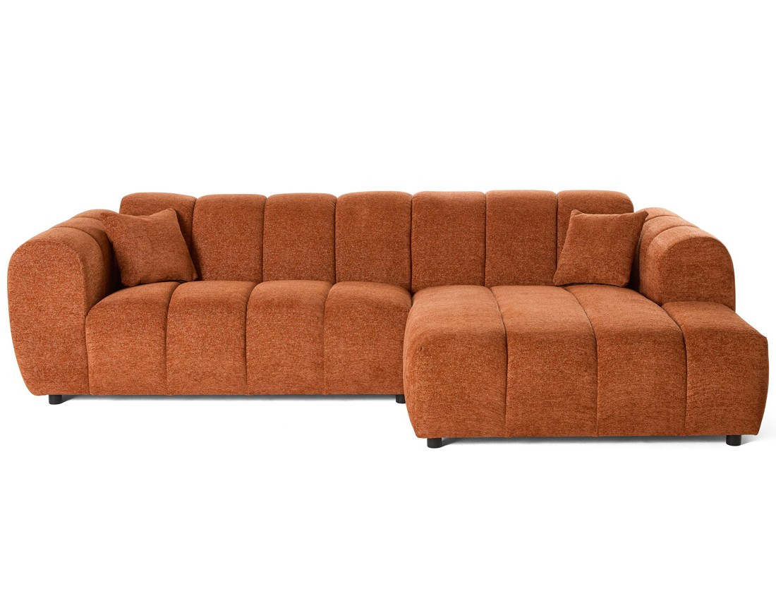 Canapé d'angle droit 4 places en tissu texturé Curtis Canapé d'angle droit 4 places en tissu texturé Curtis