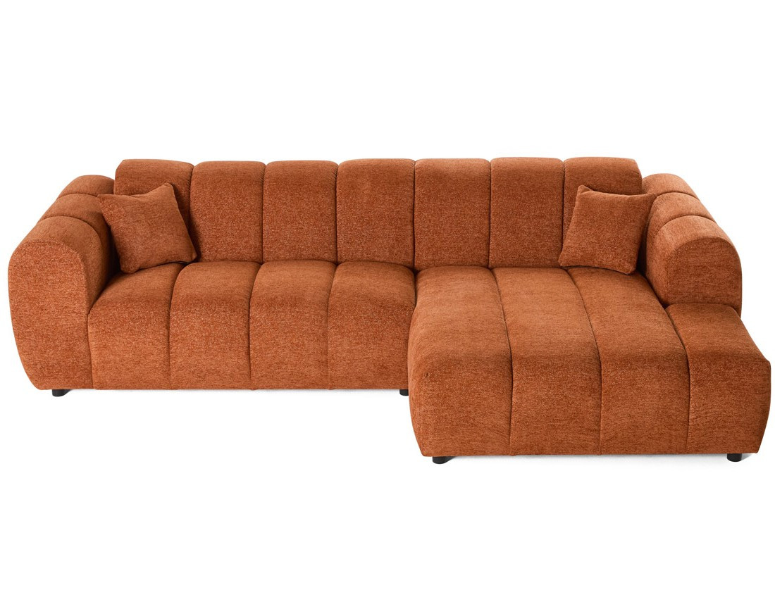 Canapé d'angle droit 4 places en tissu texturé Curtis Canapé d'angle droit 4 places en tissu texturé Curtis