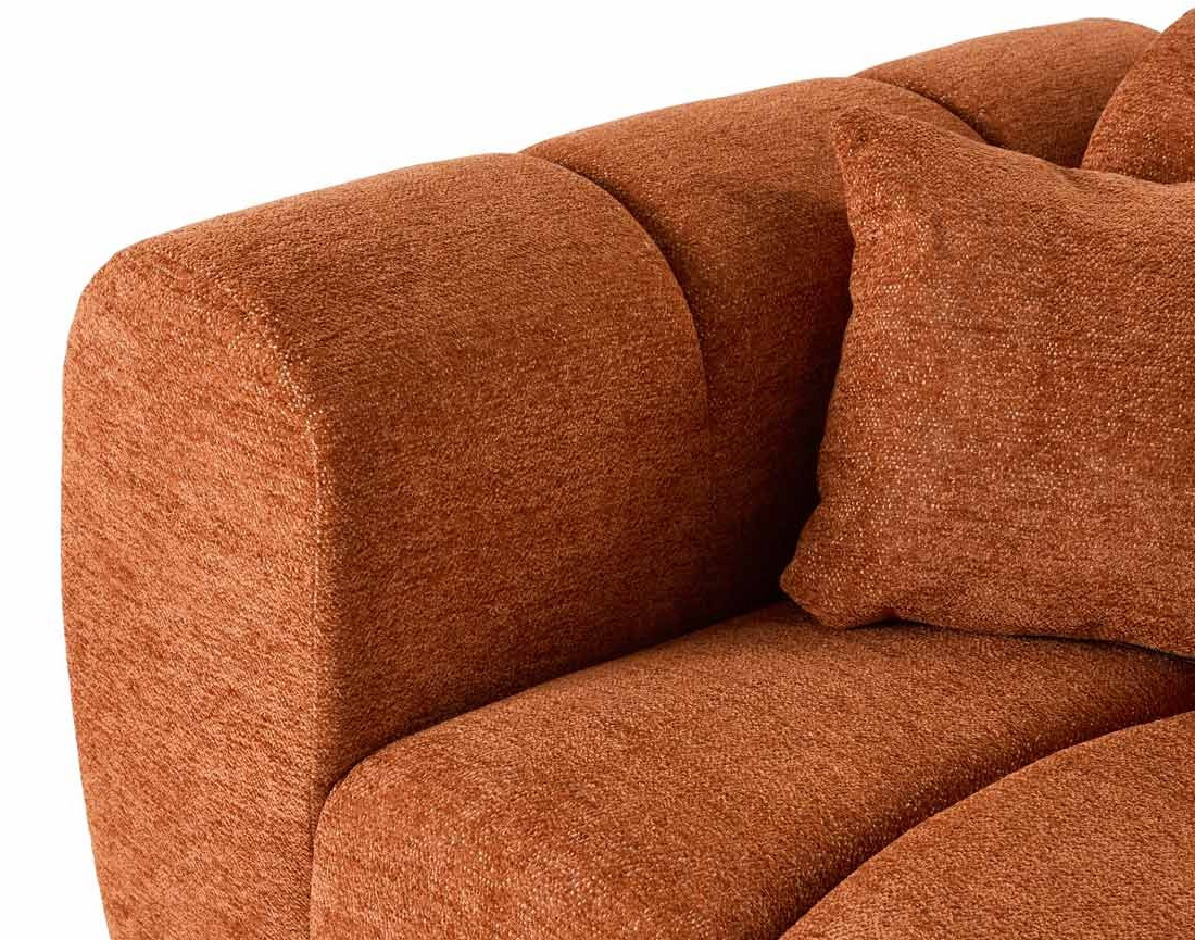Canapé d'angle droit 4 places en tissu texturé Curtis Canapé d'angle droit 4 places en tissu texturé Curtis