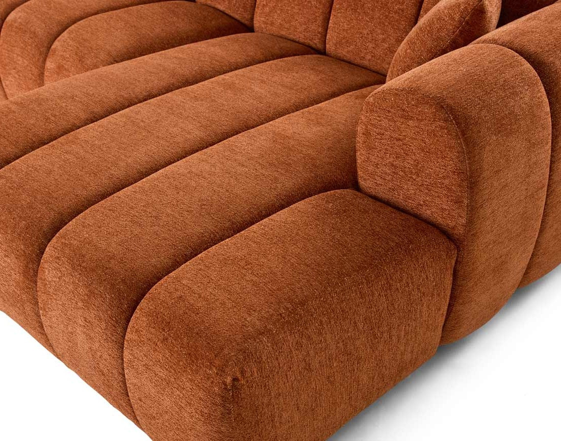 Canapé d'angle droit 4 places en tissu texturé Curtis Canapé d'angle droit 4 places en tissu texturé Curtis