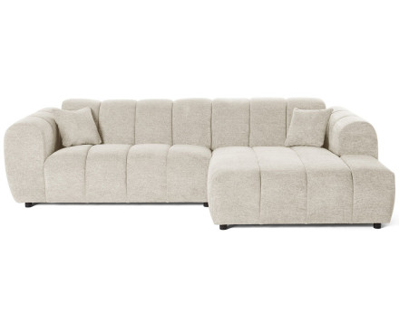 Canapé d'angle droit 4 places en tissu texturé Curtis