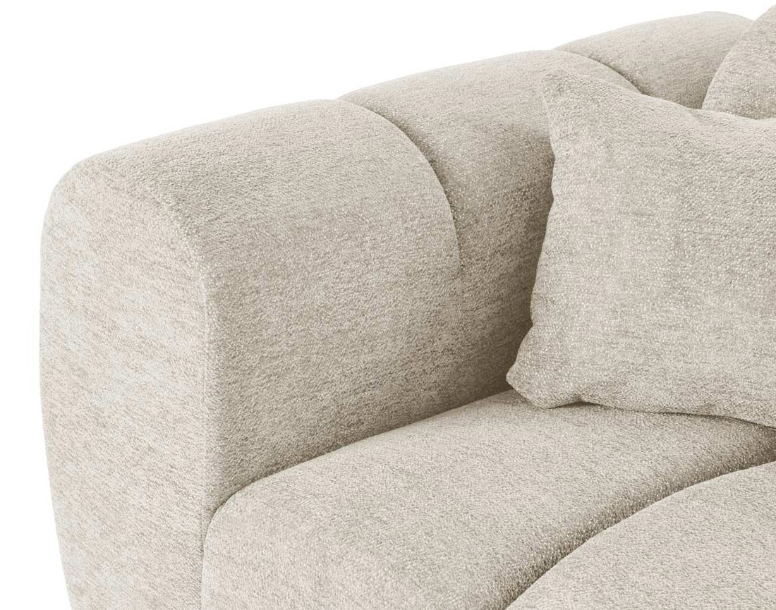 Canapé d'angle droit 4 places en tissu texturé Curtis