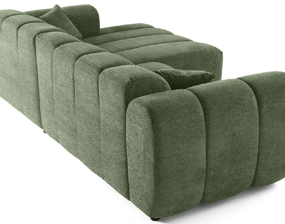 Canapé d'angle droit 4 places en tissu texturé Curtis