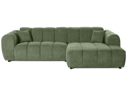 Canapé d'angle droit 4 places en tissu texturé Curtis