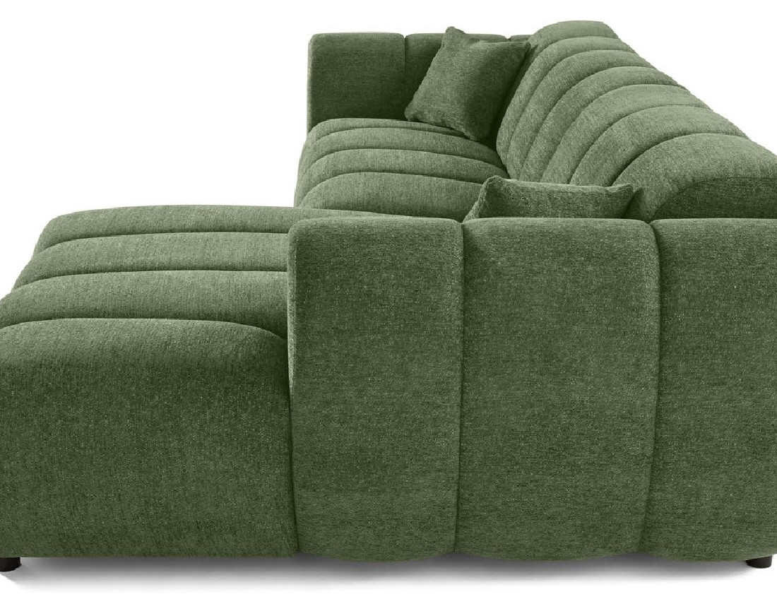 Canapé d'angle droit 4 places en tissu texturé Curtis