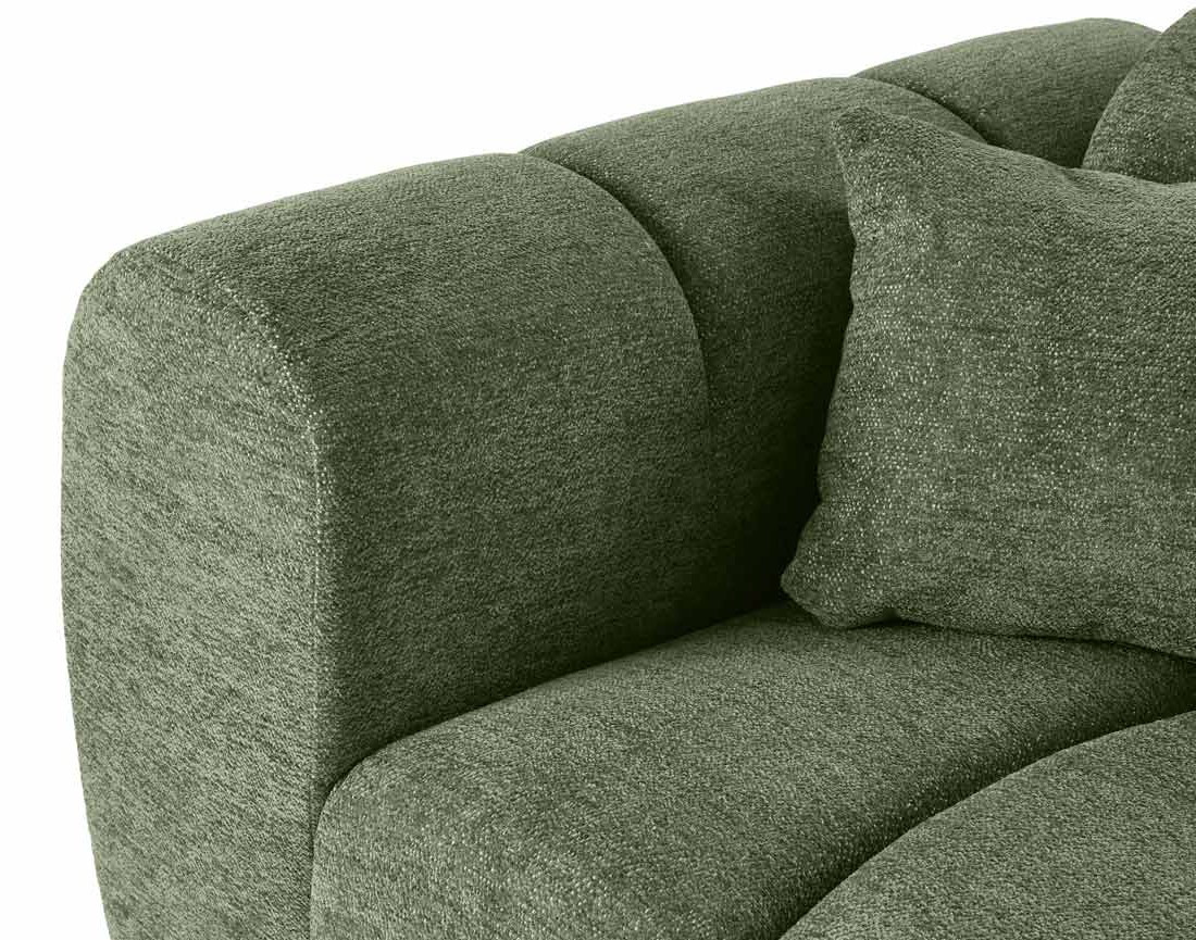Canapé d'angle droit 4 places en tissu texturé Curtis