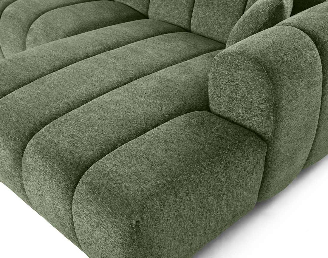 Canapé d'angle droit 4 places en tissu texturé Curtis
