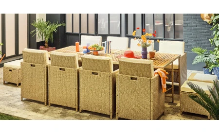                   Salon de jardin en résine tressée | Best Mobilier
               