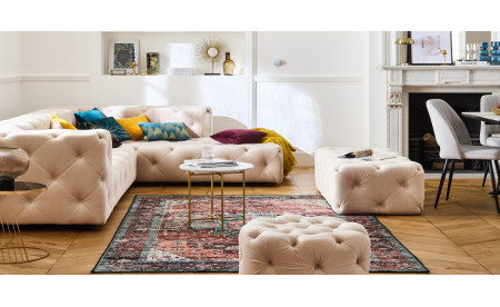 Canapé d'angle en velours pas cher | Best Mobilier