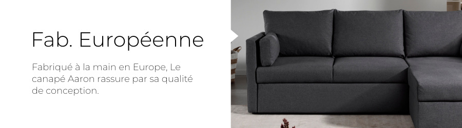 Bestmobilier Canapé D'angle Réversible Convertible 4 Places AARON - Tissu Bleu P?... -Vente-unique shop Aaron Bandeaux 3