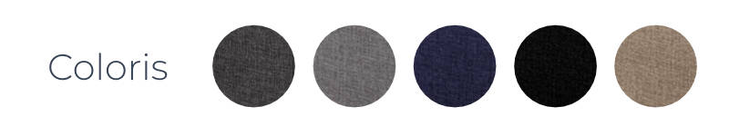 Le canapé Nordic est disponible en cinq coloris : gris clair, gris foncé, bleu marine, noir et lin