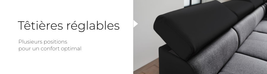 Bestmobilier Lisbona - Canapé D'angle Panoramique - 7 Places - Avec Têtières Ré... -Vente-unique shop Lisbona panoramique Bandeaux 3