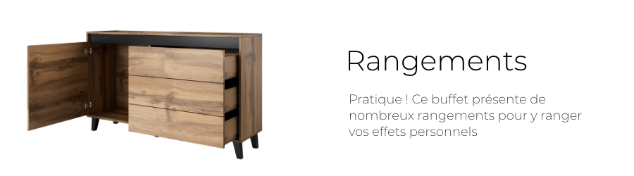 Bestmobilier Lord - Buffet Bas - Bois Et Noir - 138 Cm - Style Industriel -SoBuy Shop Lord Bandeaux 2