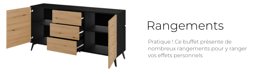 Bestmobilier Peter - Buffet Bas - Bois Et Noir - 154 Cm - Style Industriel -SoBuy Shop Peter Bandeaux 2 2